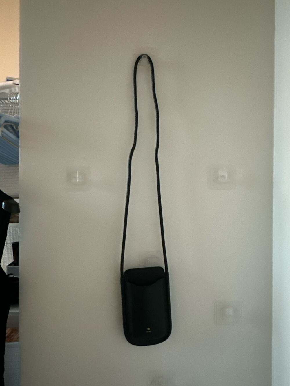 JW PEI Black Vegan Leather Phone Crossbody Bag